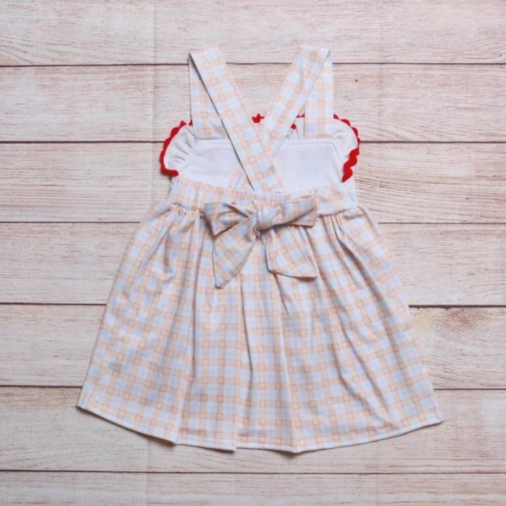 Boutique Girls Embroidered Crab Sleeveless Dress